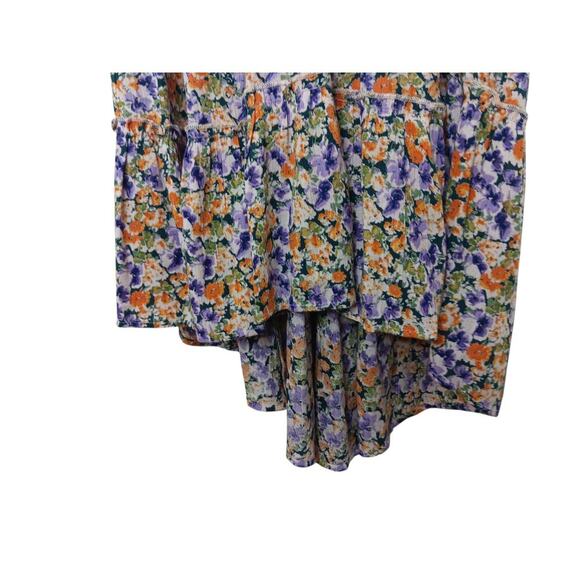 Angie Womens Dress Small Multicolor Floral Boho Strappy Back Tiered Maxi - Picture 3 of 10